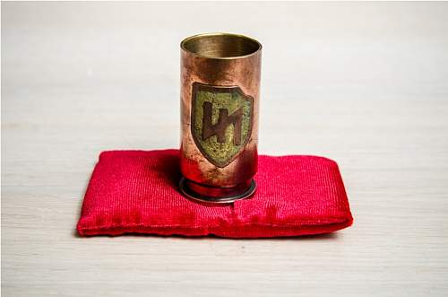 My Trench Art. Shell Shot Glasses in Brass.