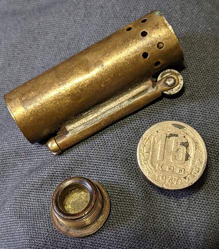 Trench lighter - with Russian coin