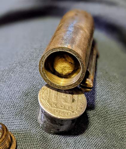 Trench lighter - with Russian coin