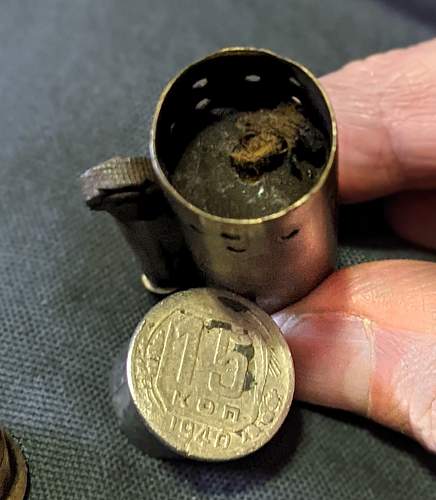Trench lighter - with Russian coin