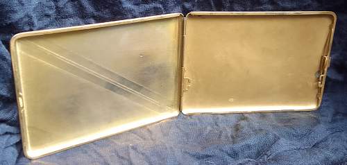 gold plated cigarette case Luftwaffe