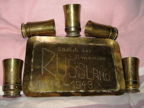 Nice trench art brandy cups set from Russian front