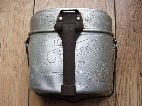 Elaborate Trench Art two German Mess Tins