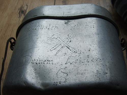 Elaborate Trench Art two German Mess Tins