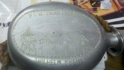 Trench art canteen of pow