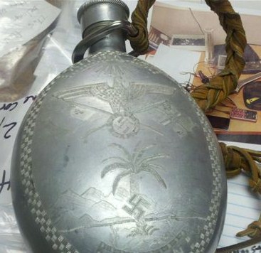 Trench art canteen of pow