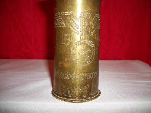 WWII German Trench art Artillery shell casing---Opinions please