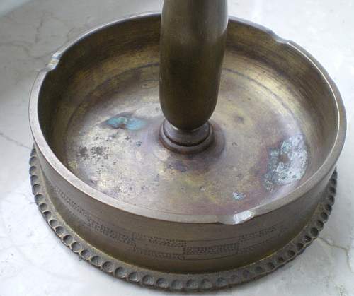 Ashtray made from artillery case