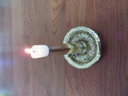 Candle holder made from shell cases