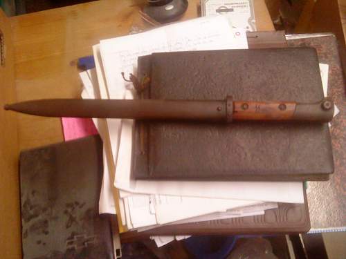Bayonet with trench art