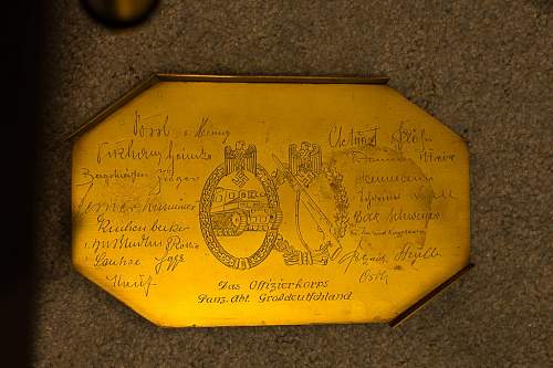 Brass Plaque from Panzer Abt GrossDeutsnchland