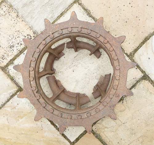 Unknown WW2 sprocket drive wheel, German?