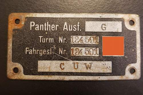 Panther Tank ID Plate?