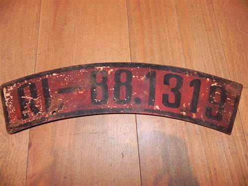 Red license plate for motorcycle