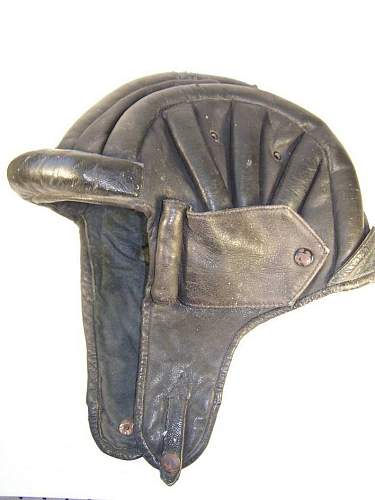 Pre war leather tankist protective helmet