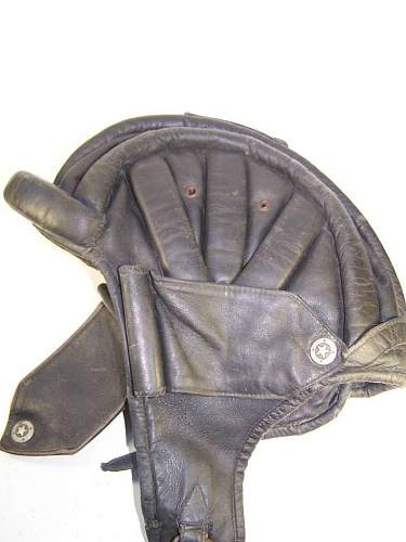 Pre war leather tankist protective helmet