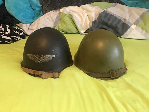 My two original SSH-39 helmets size 2 one Luftschutz one normal