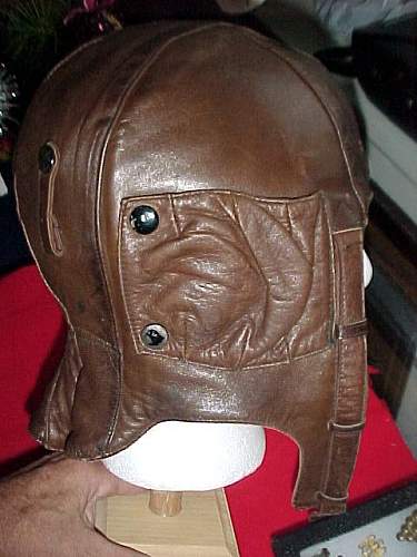 Leather flight helmets