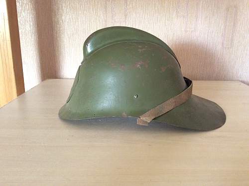 Postwar Soviet firefighters helmet from kolkhoz