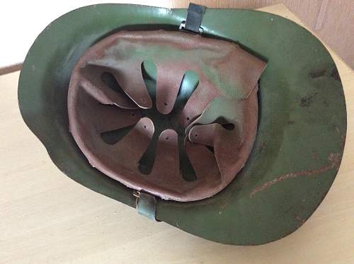 Postwar Soviet firefighters helmet from kolkhoz