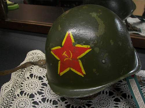 Post-War helmet with paint