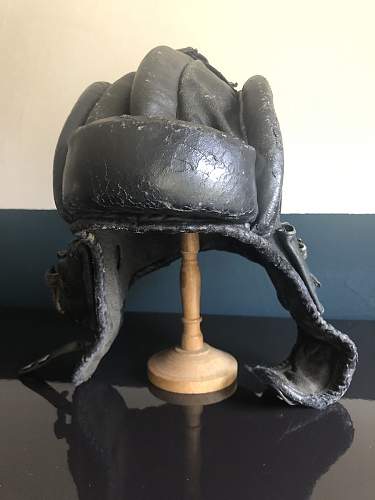 Leather tank helmet