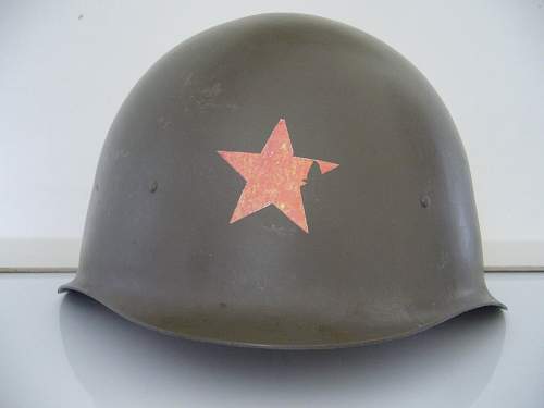 A SSH40 wartime lid (2-317) used by the czechoslovak army after the war, used to make the first series of the Vzor 52 helmets
