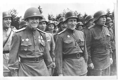 German helmets re-issued by Red Army