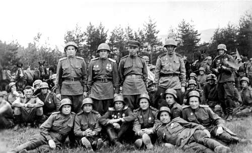 German helmets re-issued by Red Army