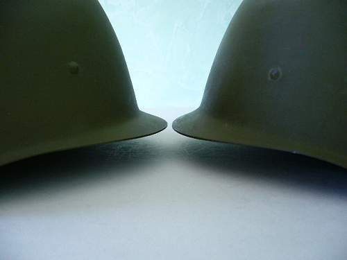 two m40 helmets.