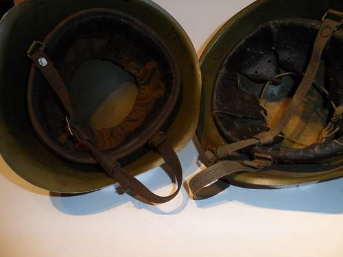 A 1940 dated Ssh 40 helmet with early type chinstraps