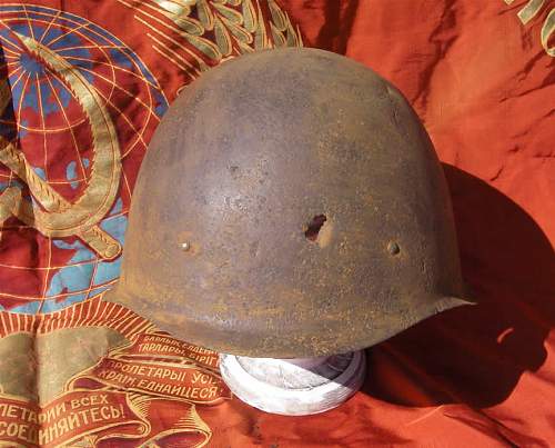 Ground dug Soviet helmets from Stalingrad area