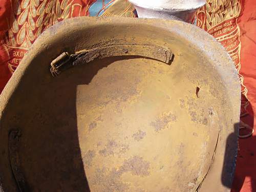 Ground dug Soviet helmets from Stalingrad area