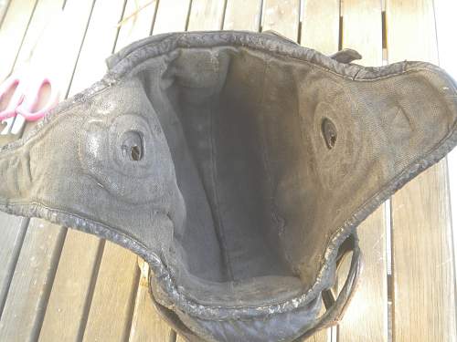 Leather tank helmet