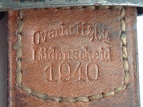 Overhoff &amp; Cie buckle &amp; SA belt with stamp; SA Gelandesportschull- Rochlitz.