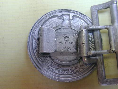 Heer Aluminum Belt Buckle Unmarked and Waffen SS Buckle marked REDO: Authentic buckles?