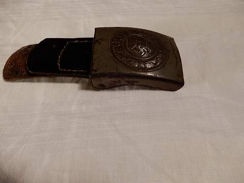 Dr. Franke &amp; Co.  Steel buckle with tab.