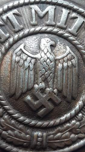 Steel Wehrmacht Kastenschloß / Buckle - Fake?