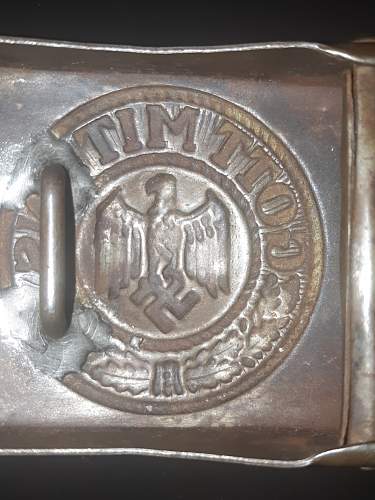 Steel Wehrmacht Kastenschloß / Buckle - Fake?