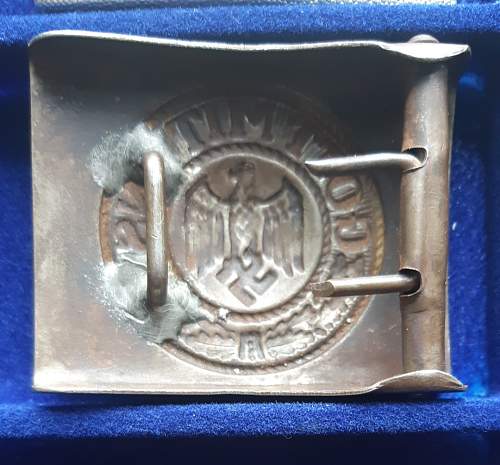 Steel Wehrmacht Kastenschloß / Buckle - Fake?