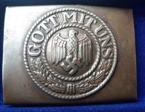 Steel Wehrmacht Kastenschloß / Buckle - Fake?