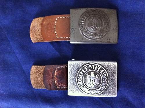 1940 - Year of Change - 2 Heer buckles &amp; belts.