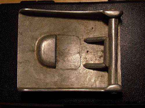 Unusual denazified aluminium Heer buckle - flatback?