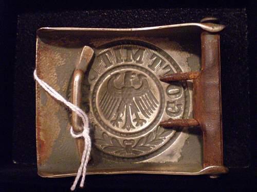 1-Piece Aluminum Reichswehr Buckle, Field Painted