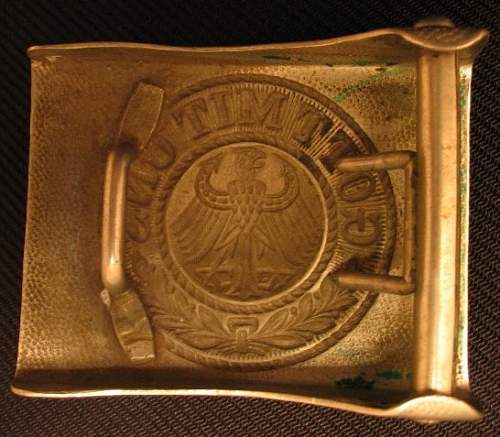 1-Piece Aluminum Reichswehr Buckle, Field Painted