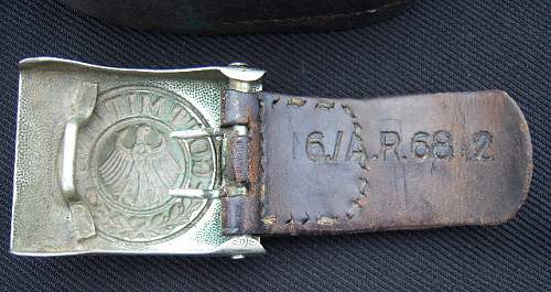 1-Piece Aluminum Reichswehr Buckle, Field Painted