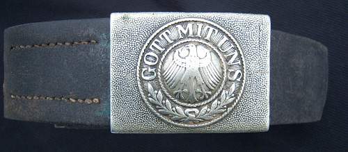 1-Piece Aluminum Reichswehr Buckle, Field Painted