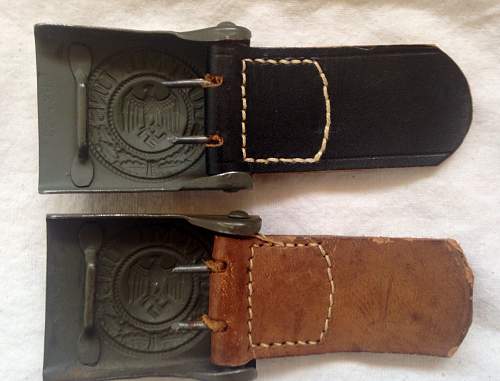 Brown and black leather tabs
