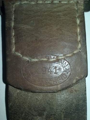 Help with reading a leather tab on a Heer Buckle?