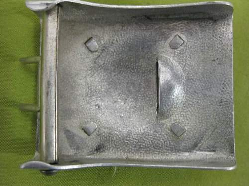 Heer Aluminum Belt Buckle Unmarked and Waffen SS Buckle marked REDO: Authentic buckles?